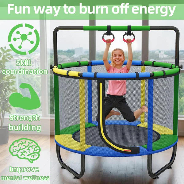 🎉🎉Mini Round Trampoline for Kids with Basketball Hoop
