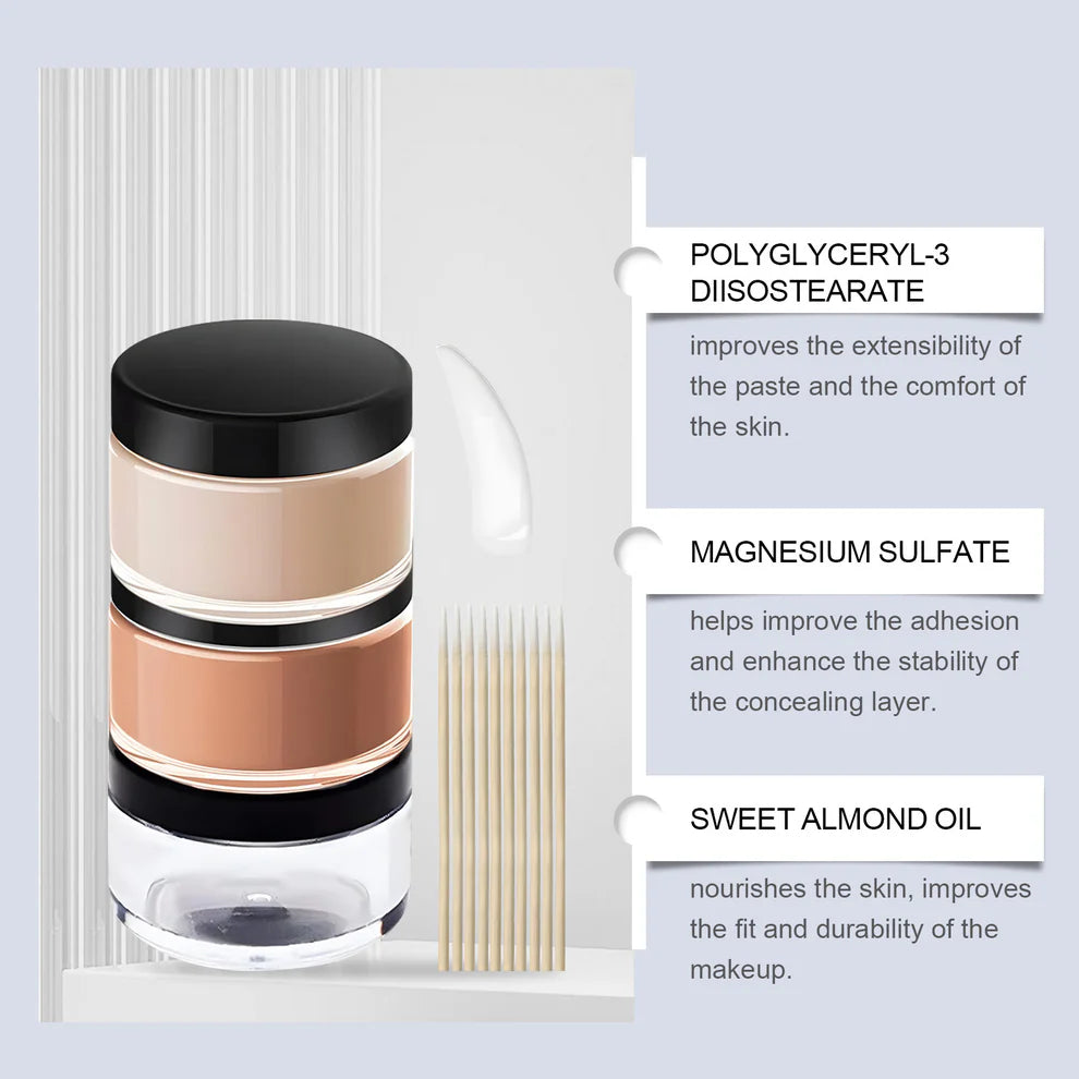 Tattoo Cover Up Makeup Waterproof, Full Coverage Concealer for Tattoos, Dark Spots & Scars, Long Lasting, Smudge-Proof & Transfer-Resistant