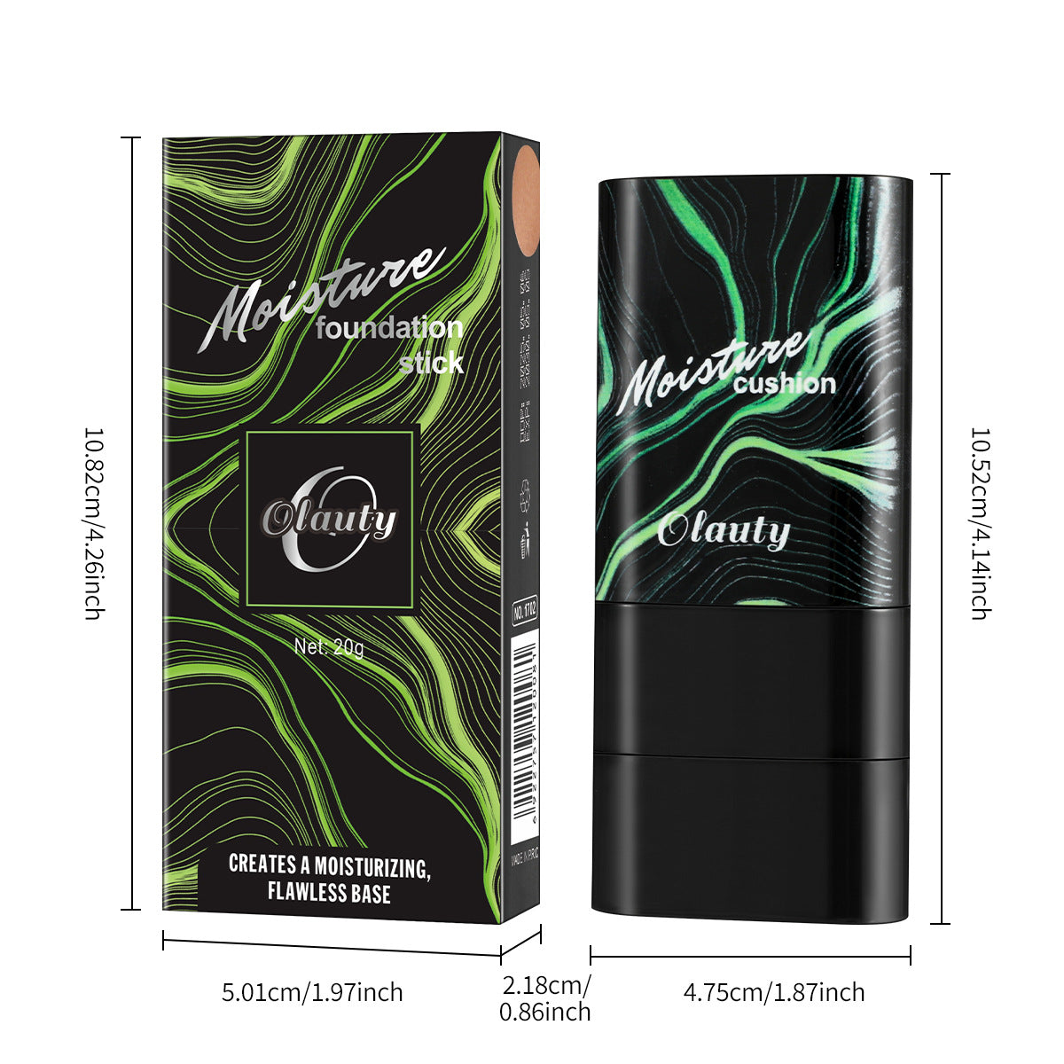 Waterproof foundation stick concealer waterproof double-ended makeup brush two-in-one nude makeup liquid foundation