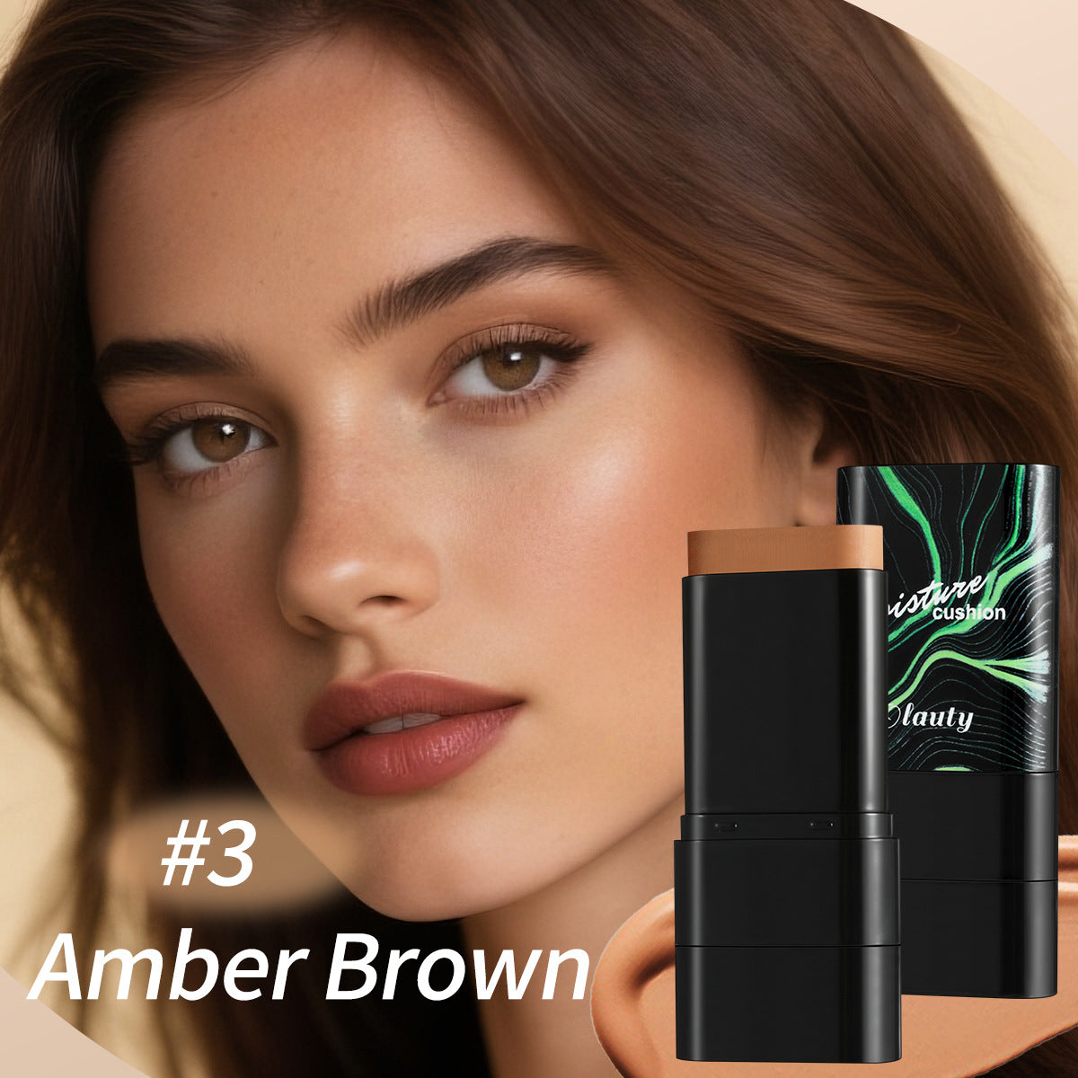 Waterproof foundation stick concealer waterproof double-ended makeup brush two-in-one nude makeup liquid foundation