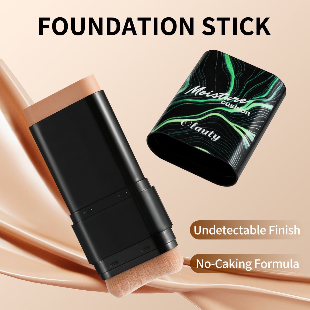 Waterproof foundation stick concealer waterproof double-ended makeup brush two-in-one nude makeup liquid foundation