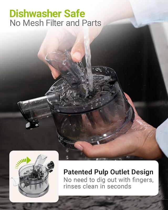 🍹Cold Press Juicer – Large Feed Chute, Easy Clean, BPA Free