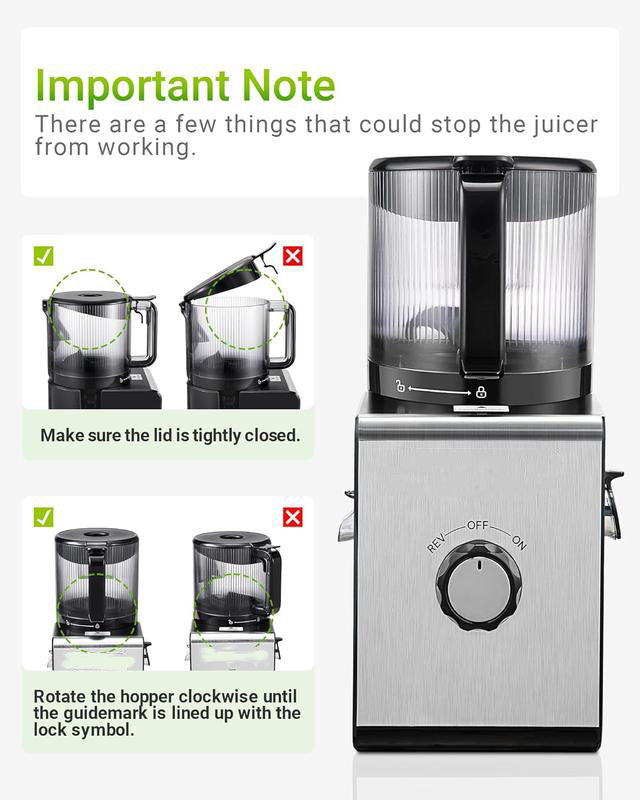 🍹Cold Press Juicer – Large Feed Chute, Easy Clean, BPA Free