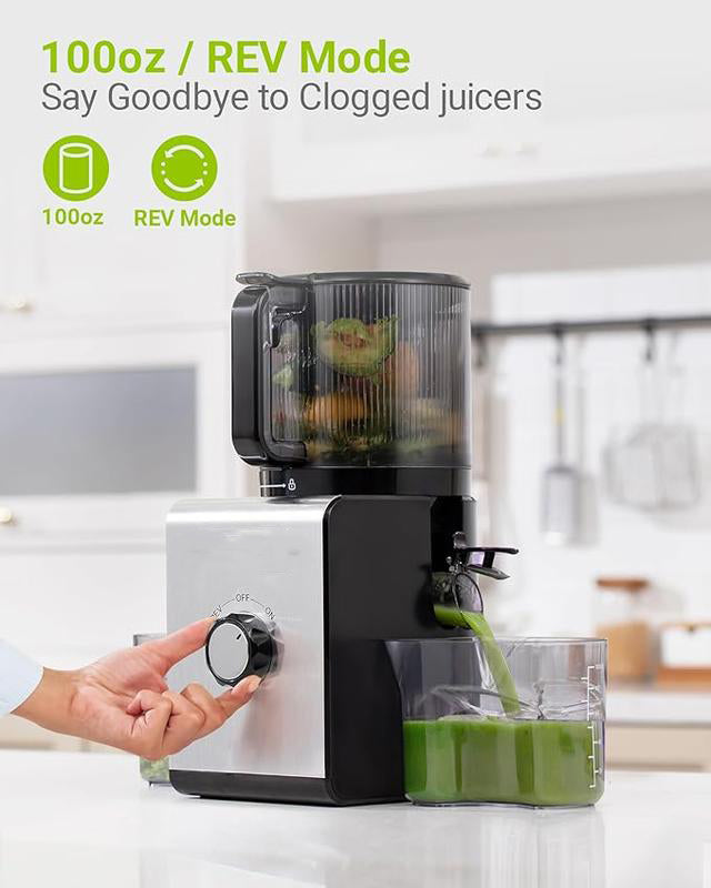 🍹Cold Press Juicer – Large Feed Chute, Easy Clean, BPA Free