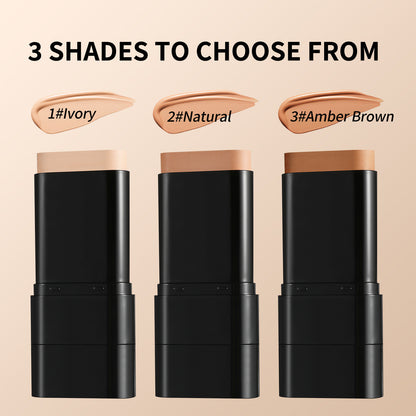 Waterproof foundation stick concealer waterproof double-ended makeup brush two-in-one nude makeup liquid foundation
