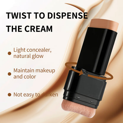 Waterproof foundation stick concealer waterproof double-ended makeup brush two-in-one nude makeup liquid foundation