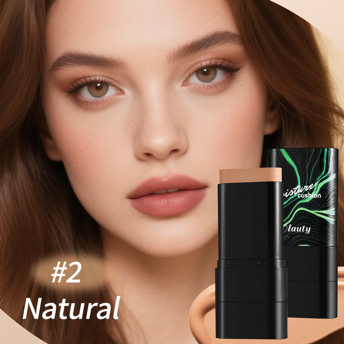 Waterproof foundation stick concealer waterproof double-ended makeup brush two-in-one nude makeup liquid foundation