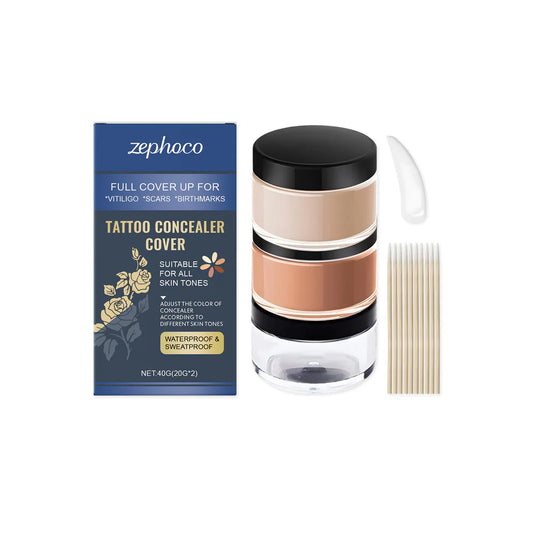 Tattoo Cover Up Makeup Waterproof, Full Coverage Concealer for Tattoos, Dark Spots & Scars, Long Lasting, Smudge-Proof & Transfer-Resistant
