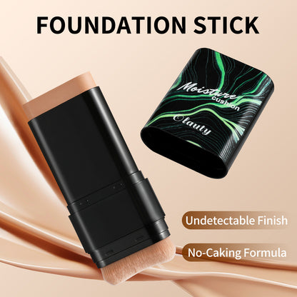Waterproof foundation stick concealer waterproof double-ended makeup brush two-in-one nude makeup liquid foundation