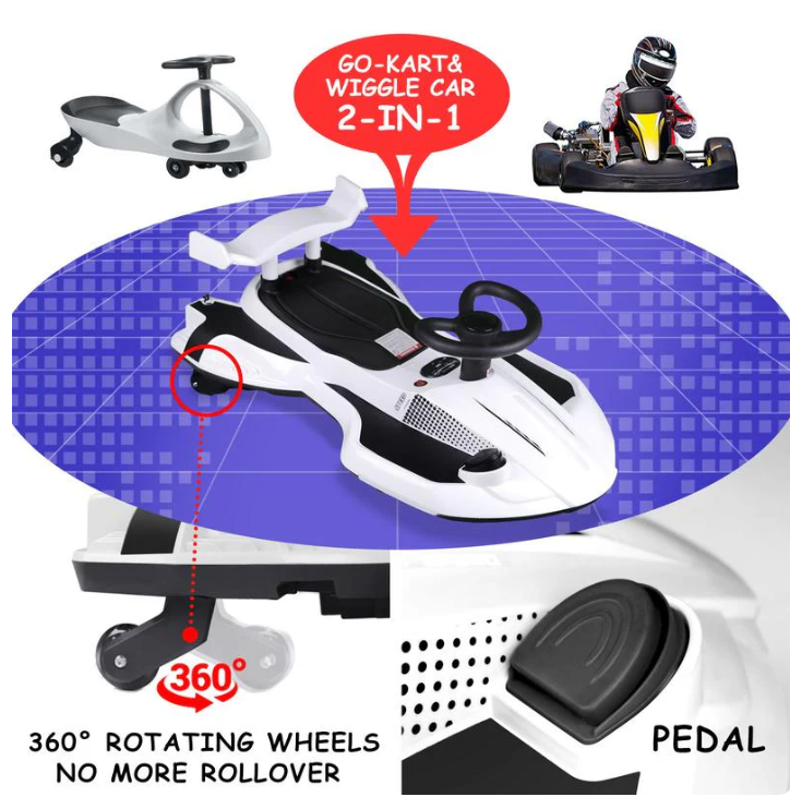 🎉🎉12V Kids wiggle car with Lights& Bluetooth